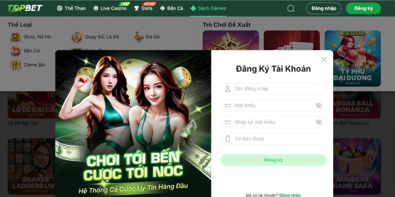 TOPBET | Nhà Cái Uy Tín Hàng Đầu Với Trải Nghiệm Đỉnh Cao 3 Cách đăng ký tài khoản đơn giản tại TOPBET
